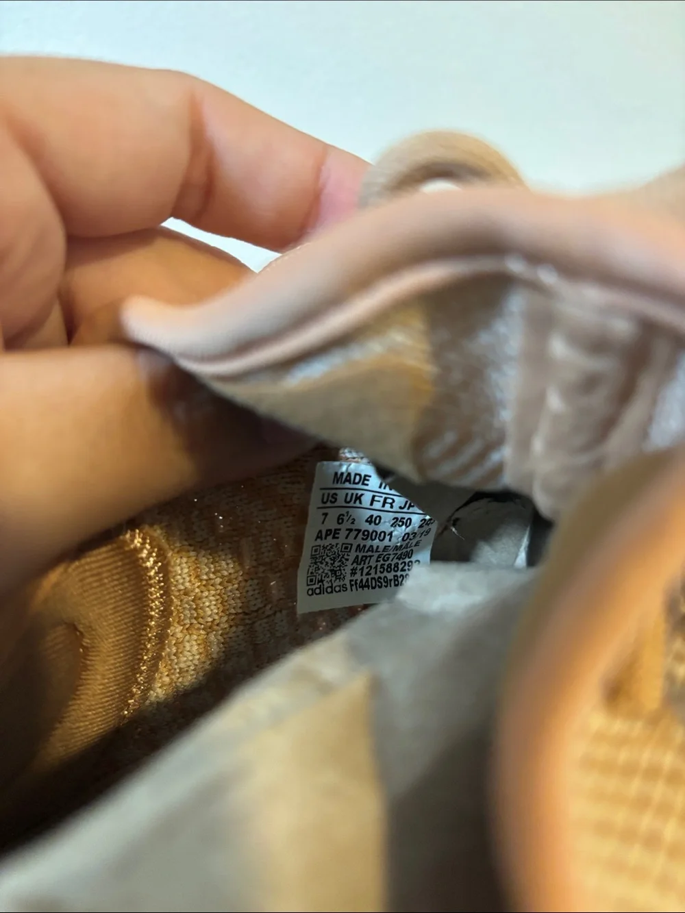 adidas Men's Knit Sneaker in Tan and Orange
